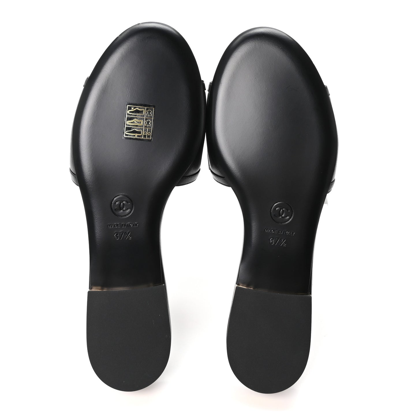 Lambskin Grosgrain CC Bow Mules 37.5 Black