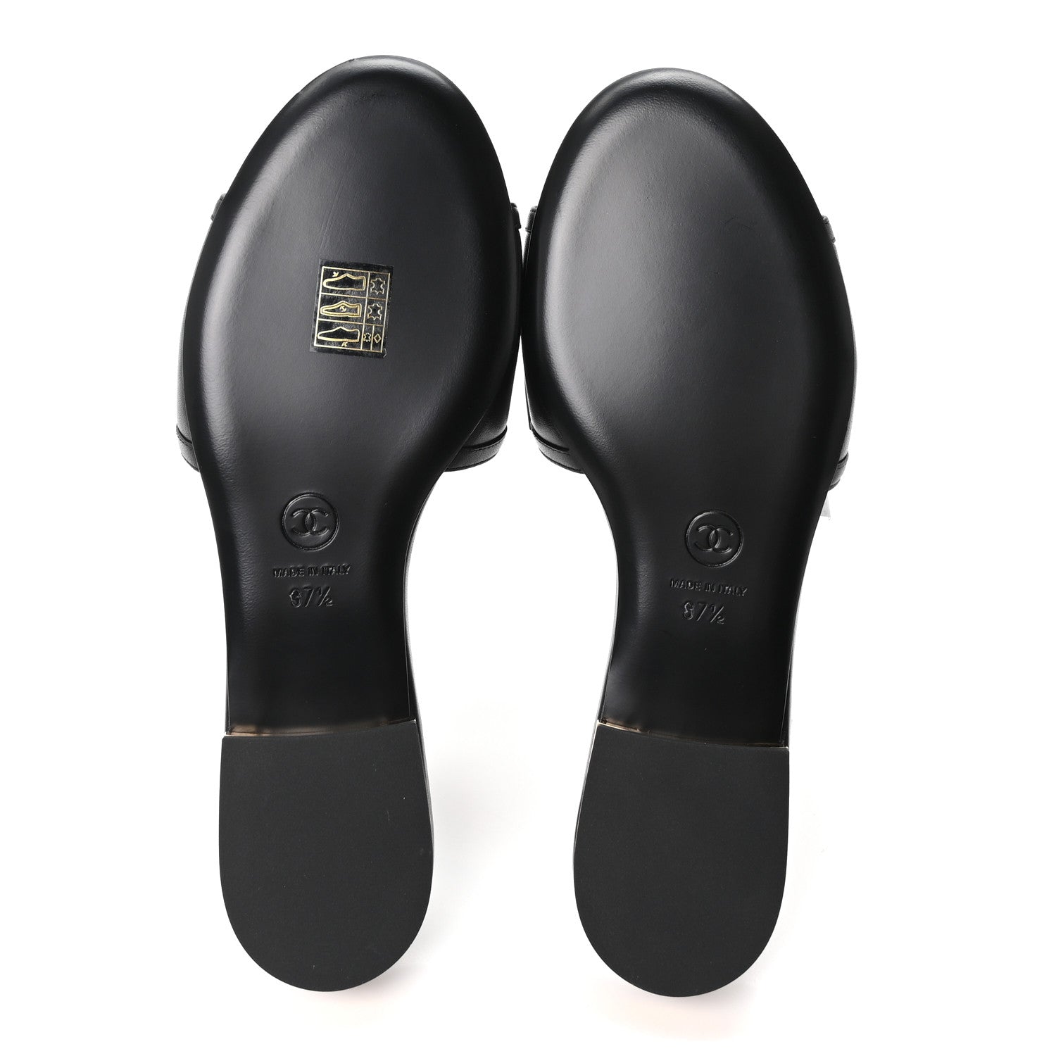 Chanel Lambskin Grosgrain CC Bow Mules 37.5 Black 6 of 9