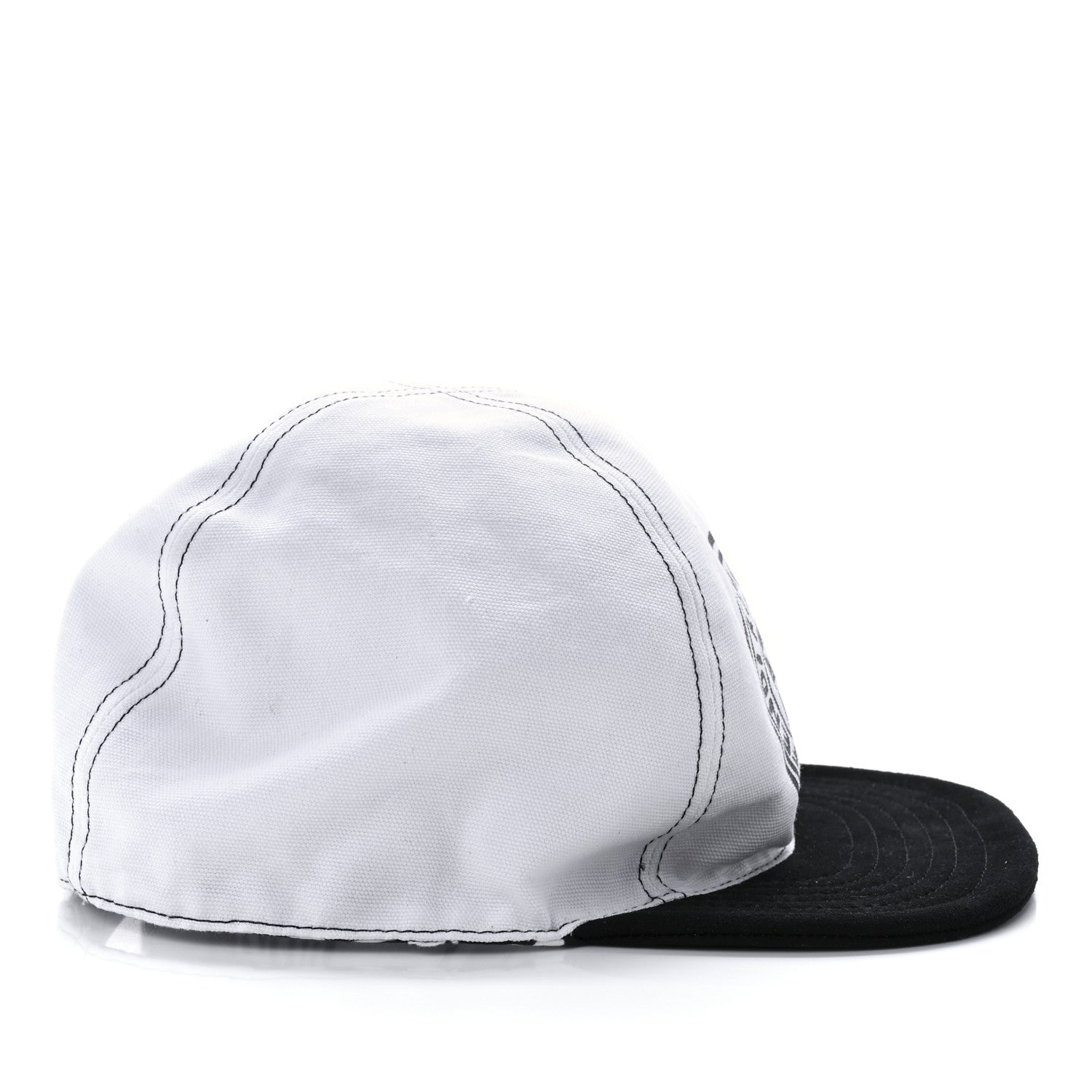 Fendi X JOSHUA VIDES Canvas Reversible Baseball Hat White Black 7 of 13