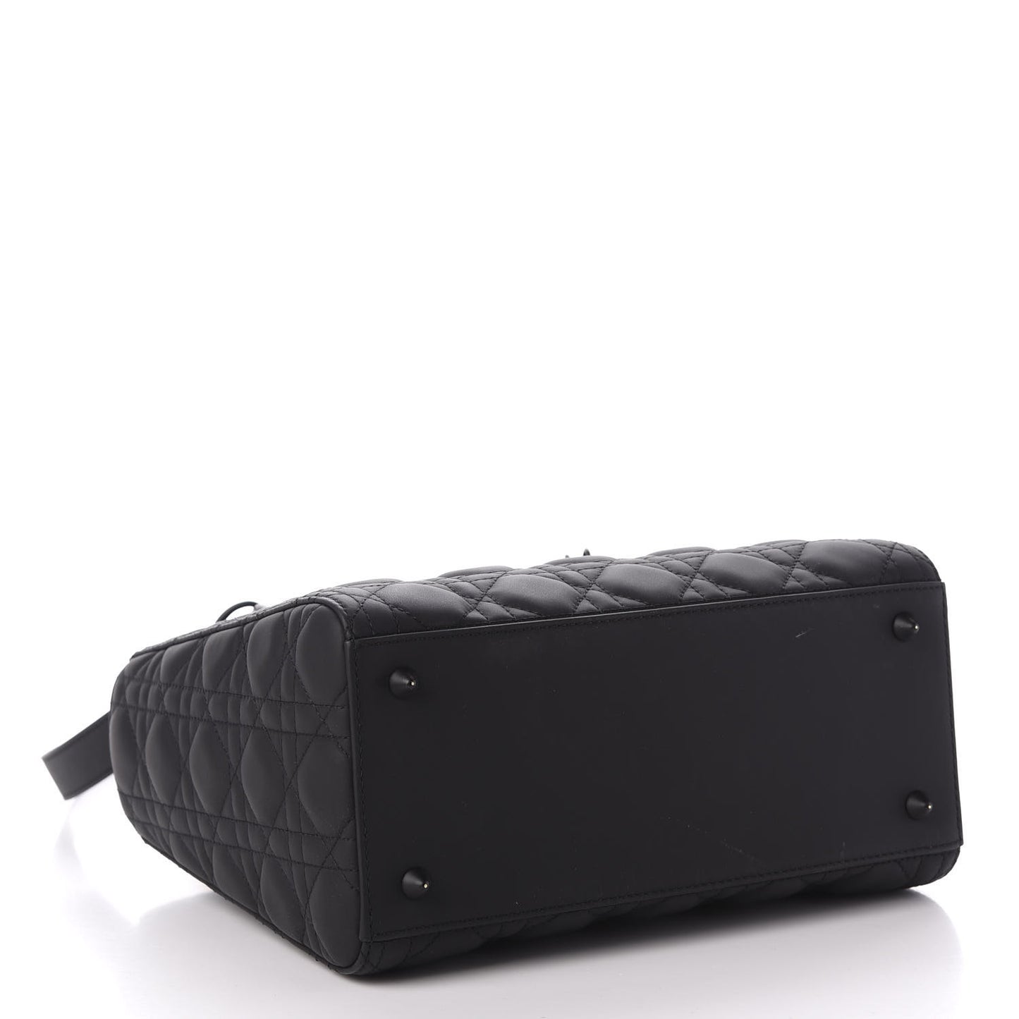 Ultra Matte Calfskin Cannage Medium Lady Dior Black