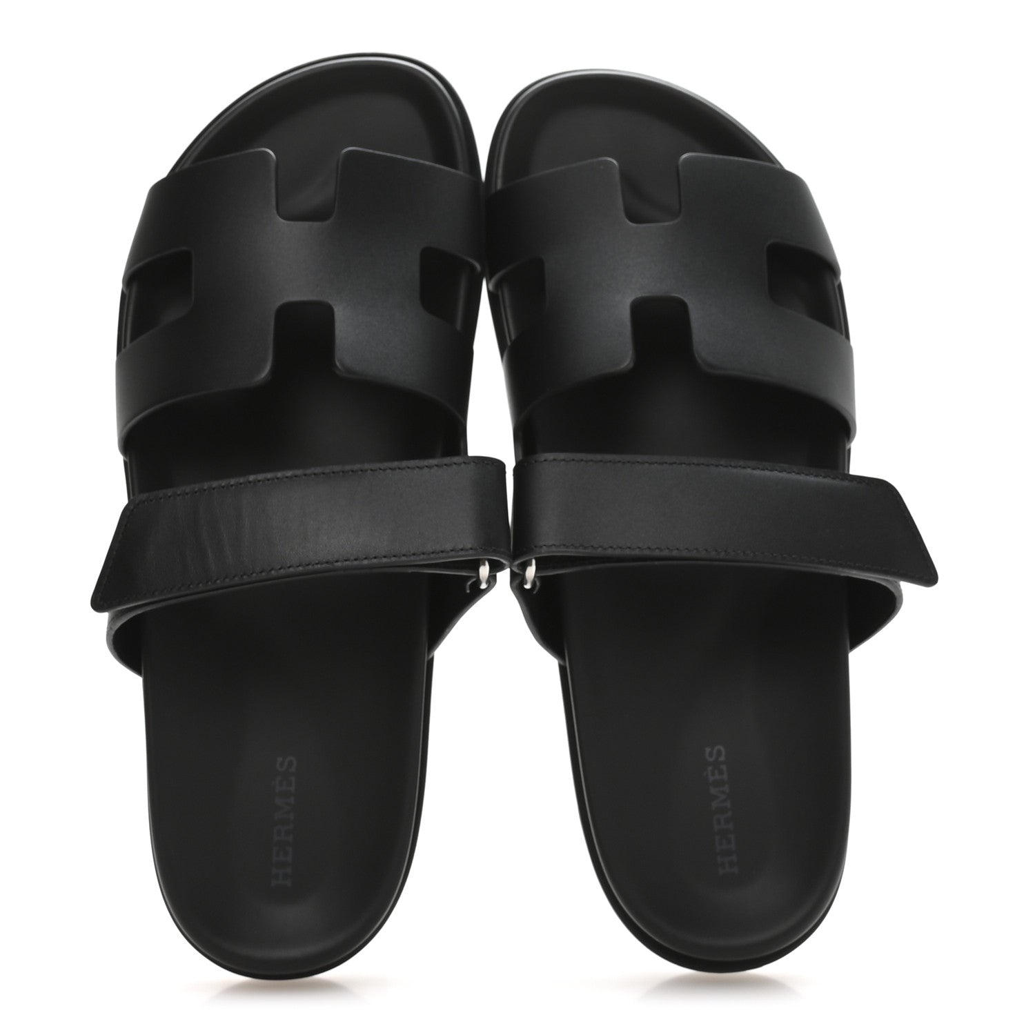 Hermes Calfskin Womens Chypre Sandals 40 Black 3 of 18