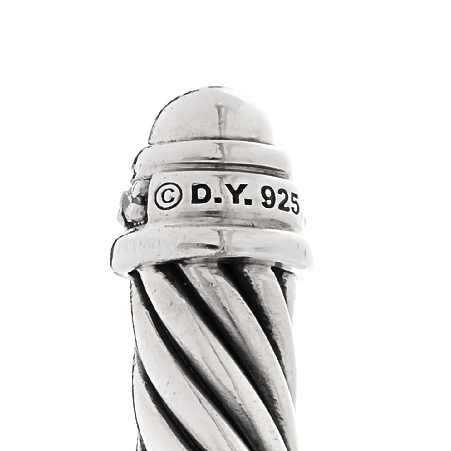 Sterling Silver Diamond 5mm Cable Classics Dome Bracelet