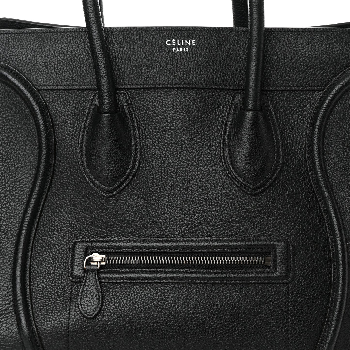 Drummed Calfskin Mini Luggage Black