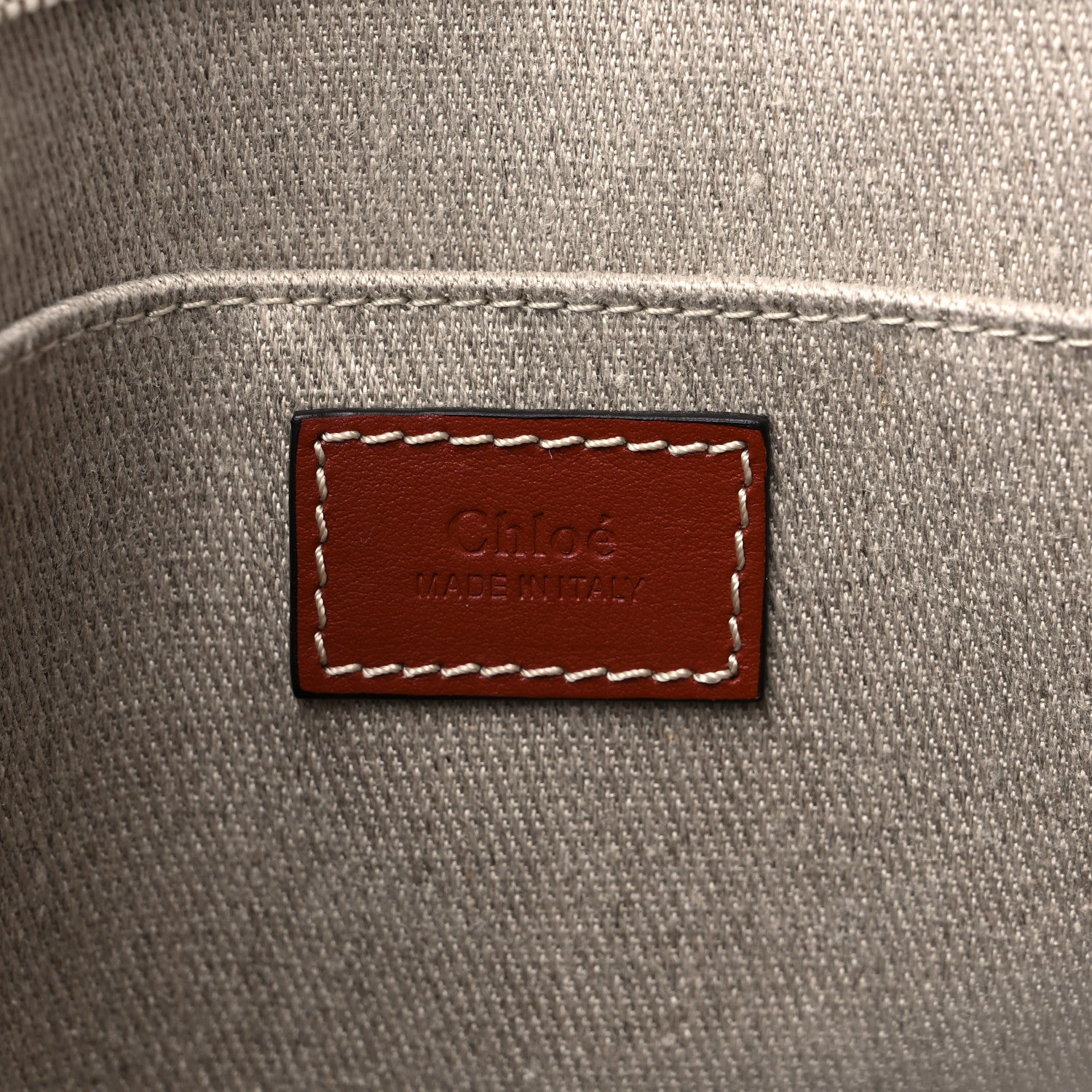 Chloe Cotton Calfskin Medium Woody Ribbon Tote White Brown 5 of 10