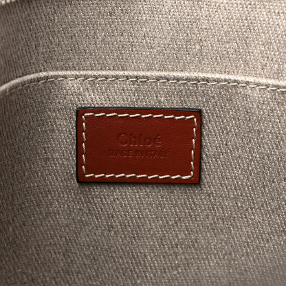 Chloe Cotton Calfskin Medium Woody Ribbon Tote White Brown 5 of 10