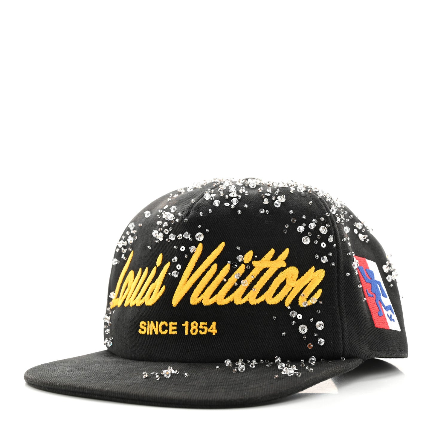Crystal Jacquard Embroidered Cap M Black