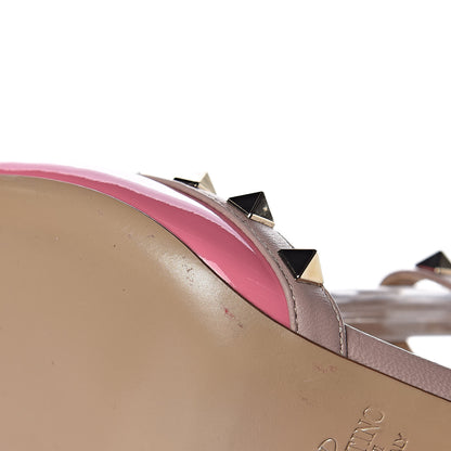 Valentino Garavani Patent Rockstud Ankle Strap Low Heel Pumps 36 Pink Poudre 9 of 10