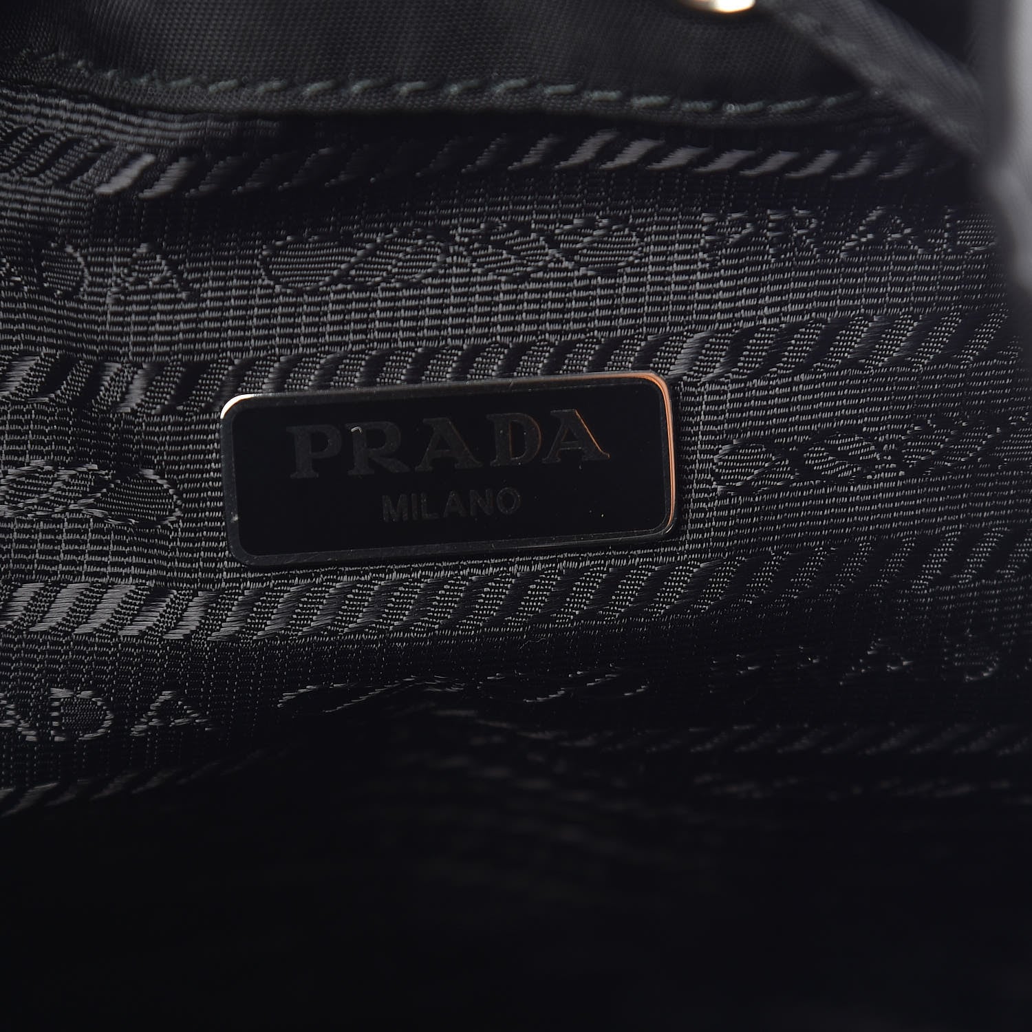 Prada Saffiano Tessuto Nylon Vela Bucket Wristlet Black 6 of 10