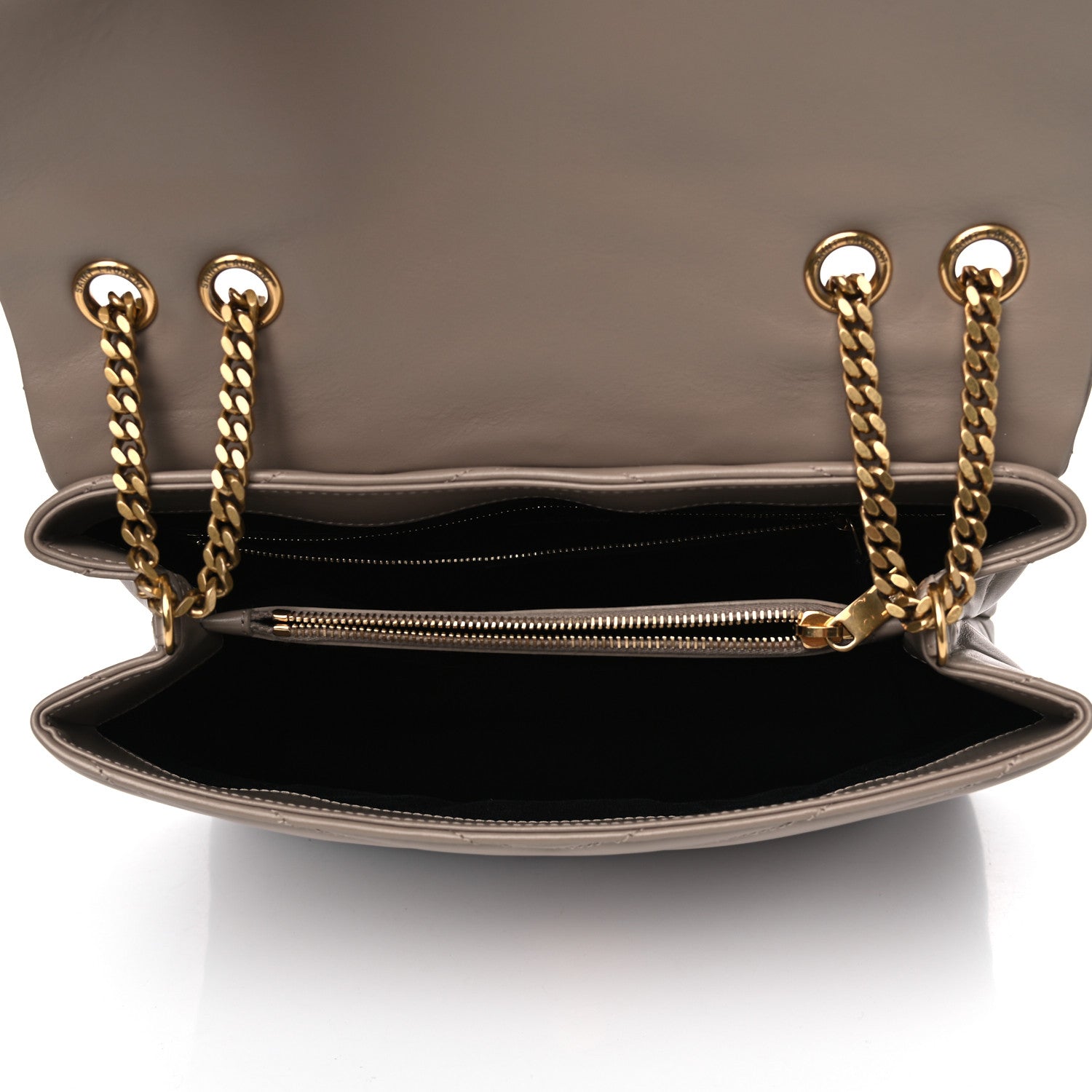 Saint Laurent Calfskin Y Quilted Monogram Medium Loulou Chain Satchel Dusty Grey 4 of 4