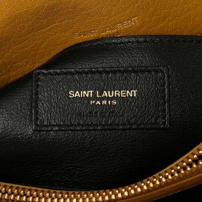Saint Laurent Sheepskin Matelasse Chevron Monogram Medium College Bag Olive 8 of 10