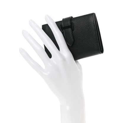 Hermes Epsom Monochrome Bearn Card Holder Wallet Black 2 of 8