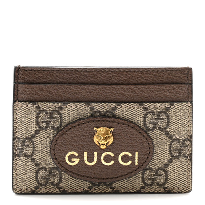 Gucci GG Supreme Monogram Neo Vintage Card Holder Beige Crop New Acero 1 of 6