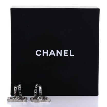 Chanel Crystal CC Drop Earrings Silver 5 of 5
