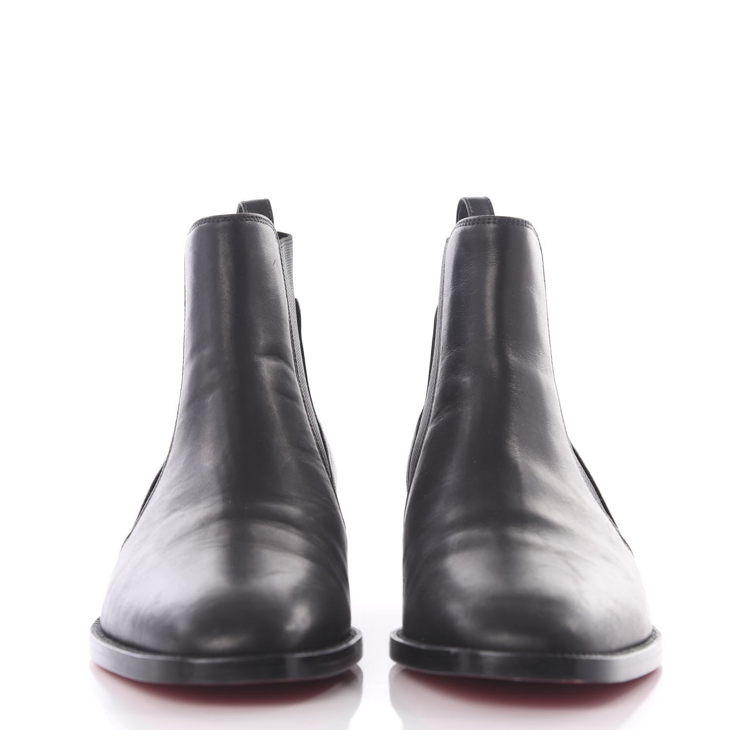 Christian Louboutin Calfskin Ingrassato Womens Marmada Flat Chelsea Boots 35.5 Black 2 of 9