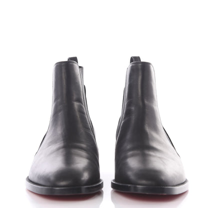 Christian Louboutin Calfskin Ingrassato Womens Marmada Flat Chelsea Boots 35.5 Black 2 of 9