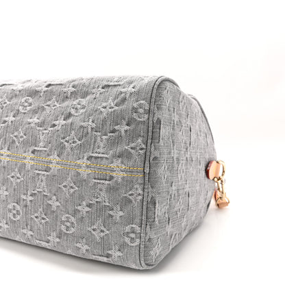 Louis Vuitton Monogram Denim Speedy Soft 30 Washed Gray 9 of 9