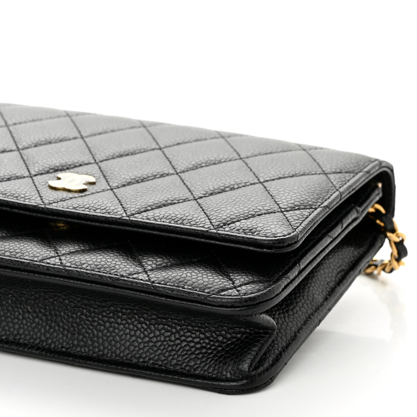 Caviar Quilted Wallet On Chain WOC Black