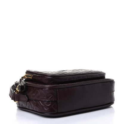 Burberry Calfskin Embossed Monogram Camera Chain Bag Dark Burgundy 3 of 4
