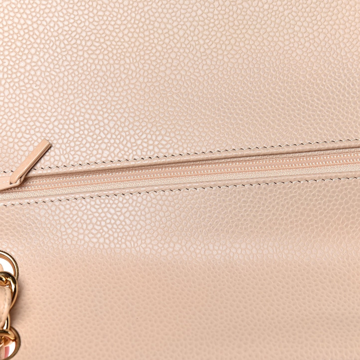 Caviar Quilted Jumbo Double Flap Beige Clair