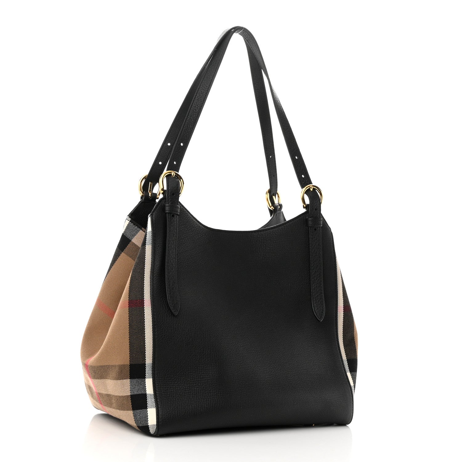 Burberry Grainy Calfskin House Check Small Canterbury Black 3 of 10