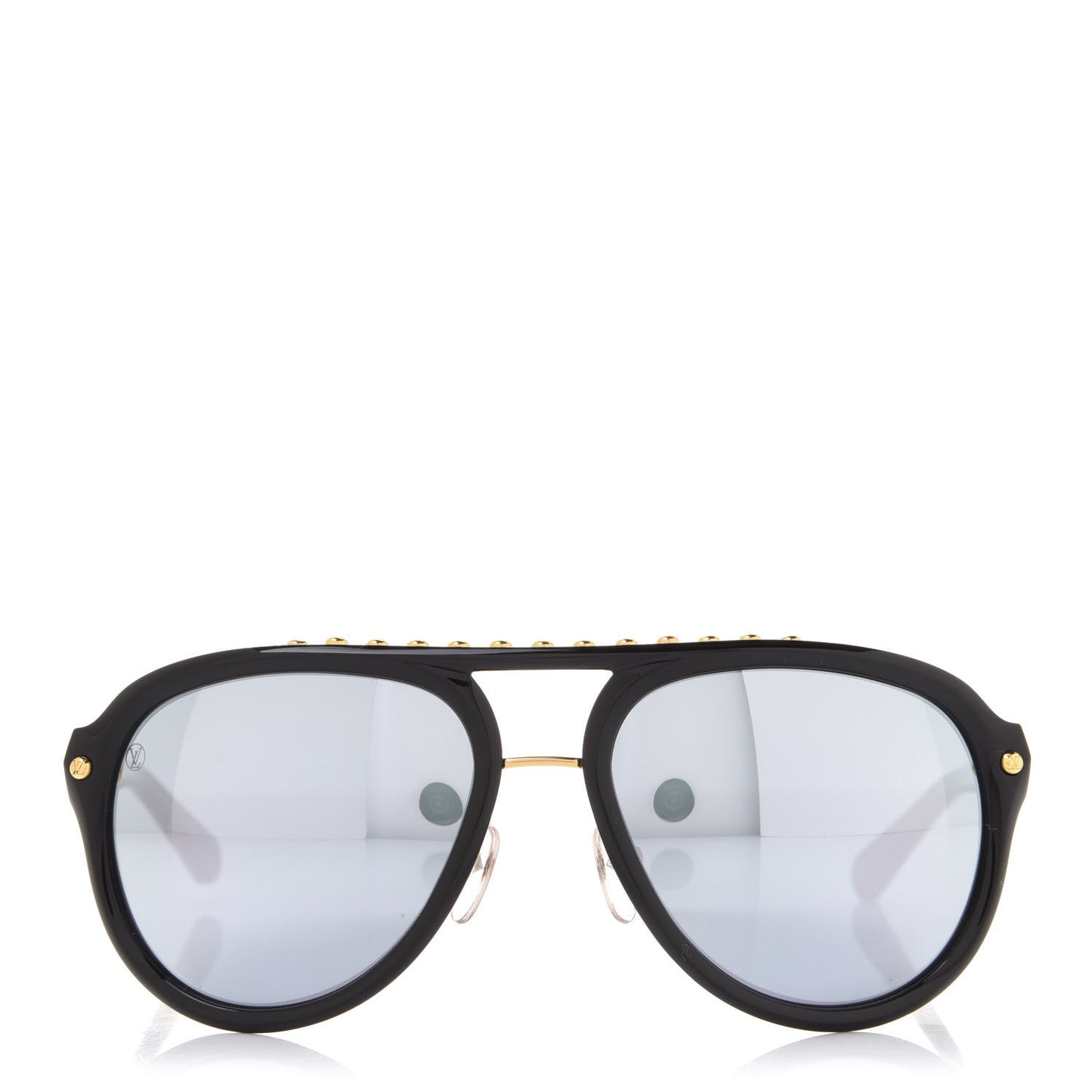 Acetate Aviator Serpico Studded Sunglasses Z2357E Black