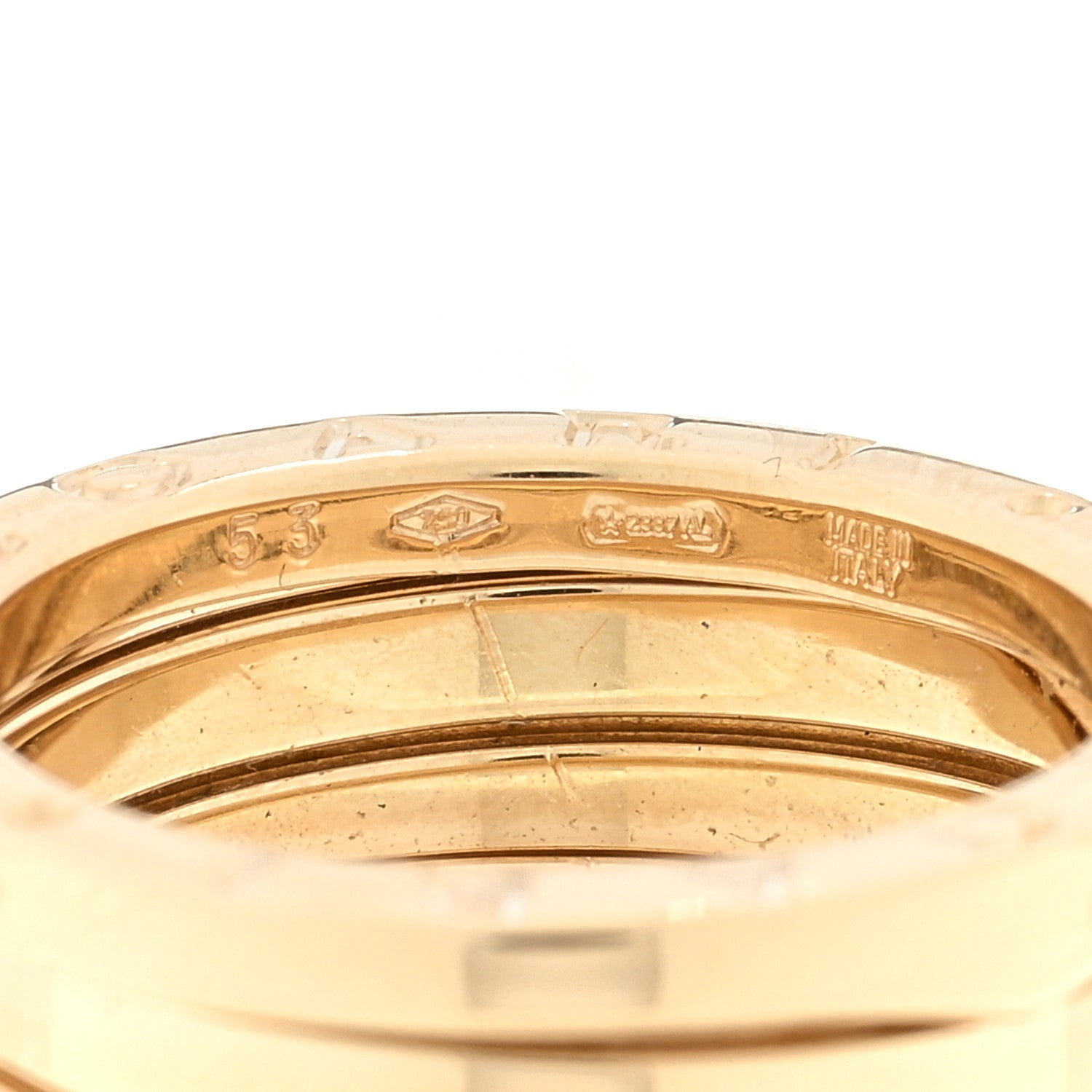Bulgari 18K Yellow Gold B.Zero1 Three-Band Ring 53 6.25 4 of 4