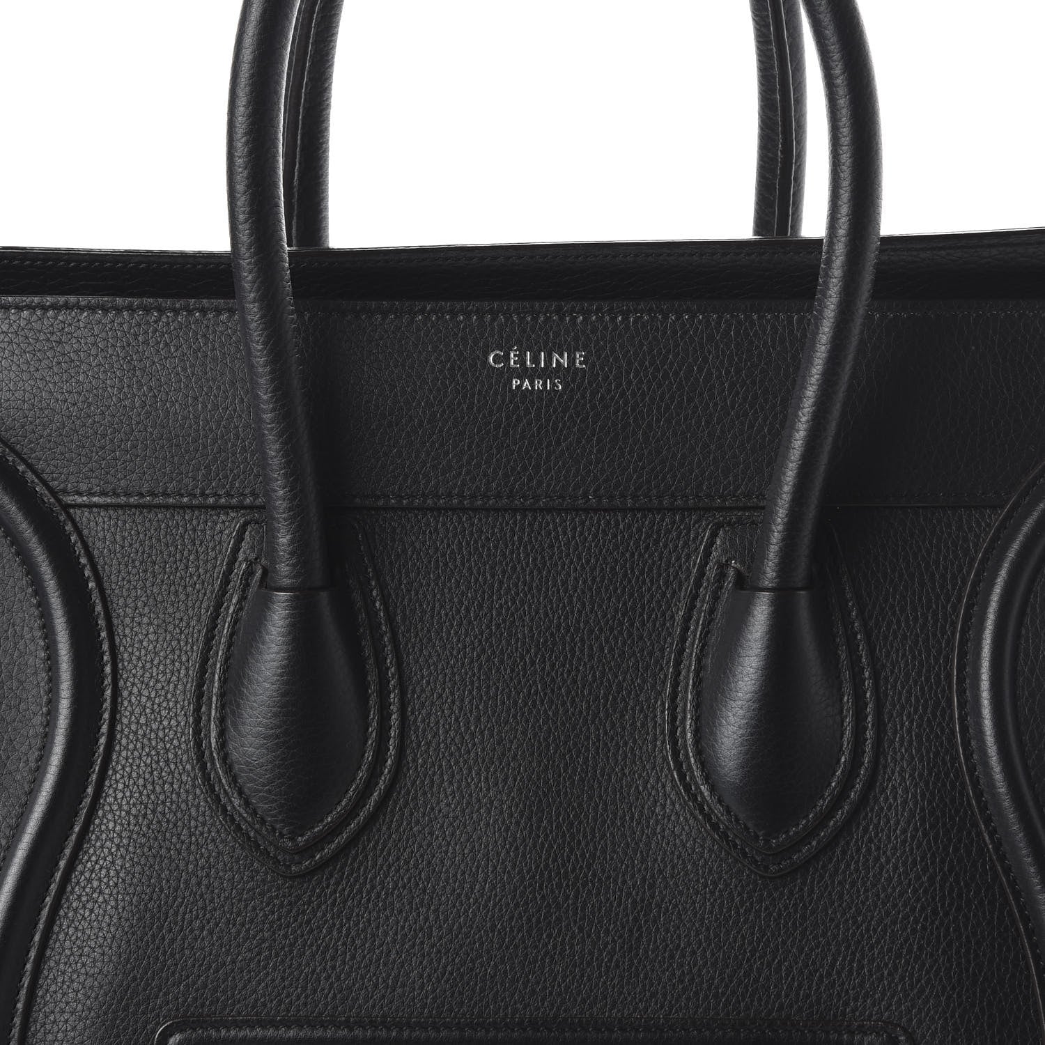 Celine Drummed Calfskin Mini Luggage Black 8 of 8
