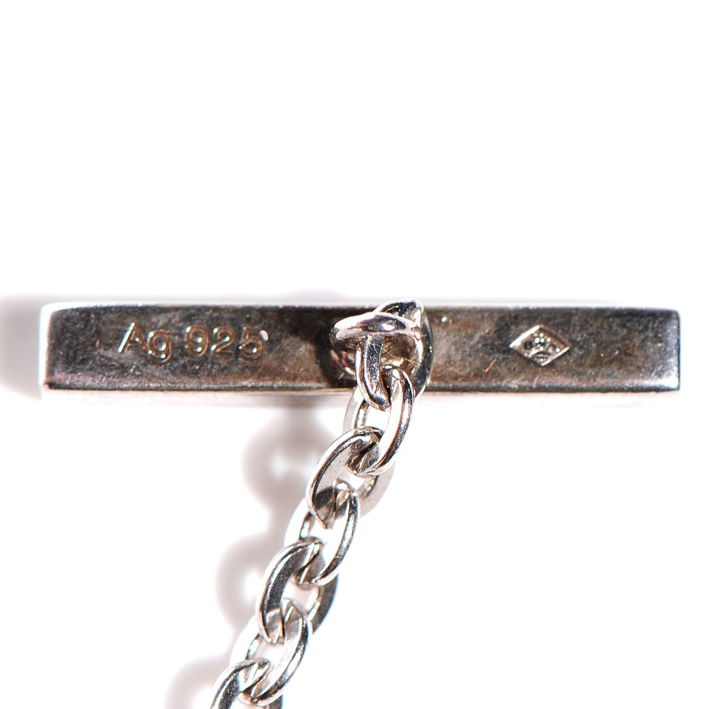Mens Silver Geometrique V Toggle Necklace Turquoise