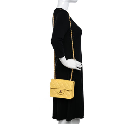 Chanel Caviar Quilted Mini Sweet Classic Flap Yellow 2 of 14