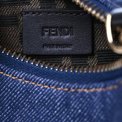 Fendi Denim Shiny Nappa Nano Fendigraphy Hobo Charm Blue Moro 6 of 10