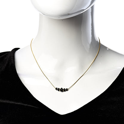 David Yurman 18K Yellow Gold Black Onyx Rio Rondelle Short Station Necklace 2 of 5