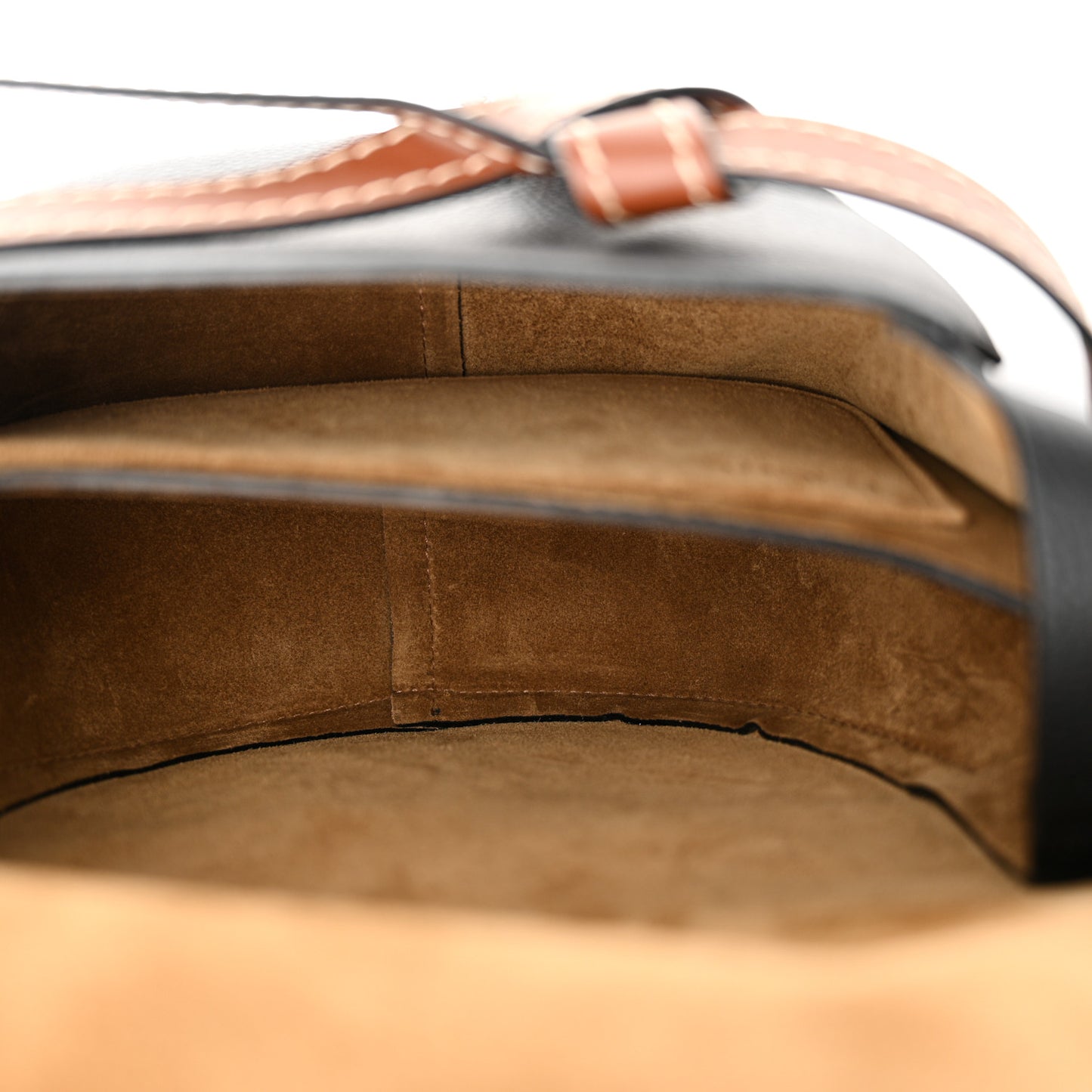Grained Calfskin Small Gate Crossbody Bag Pecan Black