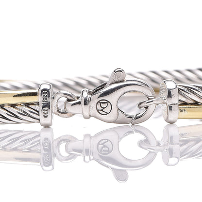 David Yurman Sterling Silver 18K Yellow Gold 3mm Crossover Bracelet 6 of 6