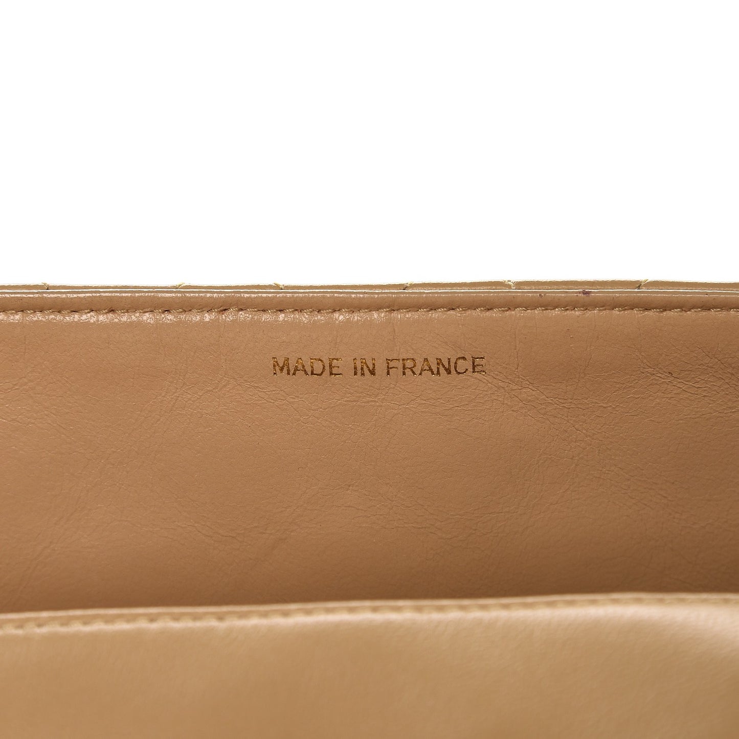 Lambskin Quilted Medium Single Flap Beige