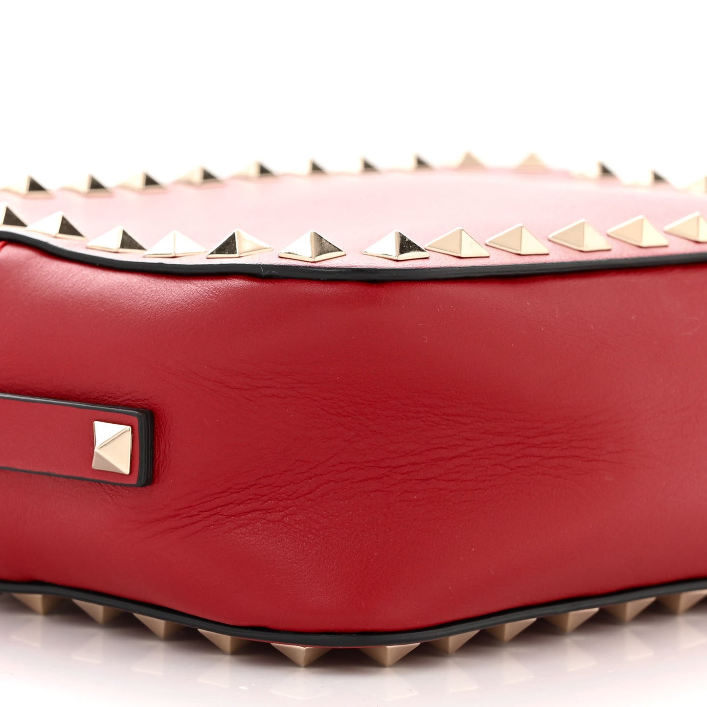 Calfskin Rockstud Camera Crossbody Bag Rubino