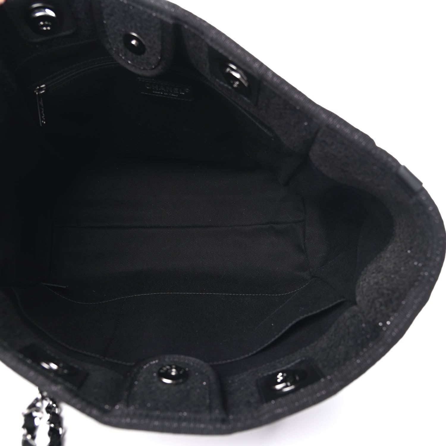 Chanel Lurex Boucle Small Deauville Tote Black 4 of 4