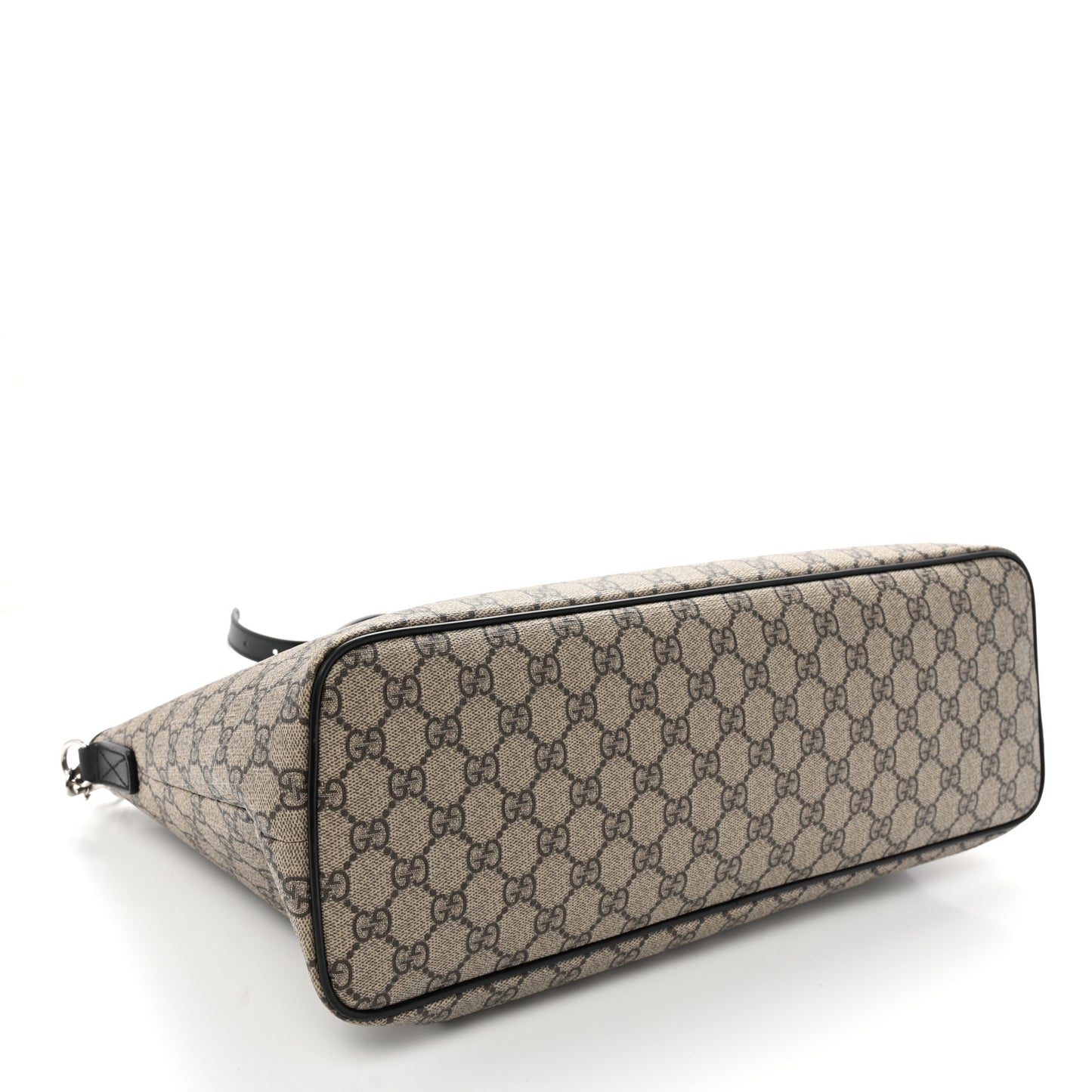 GG Supreme Monogram Medium Zippered Tote Black