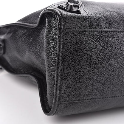 Balenciaga Shiny Grained Goatskin Black Metallic Edge City Black 5 of 10