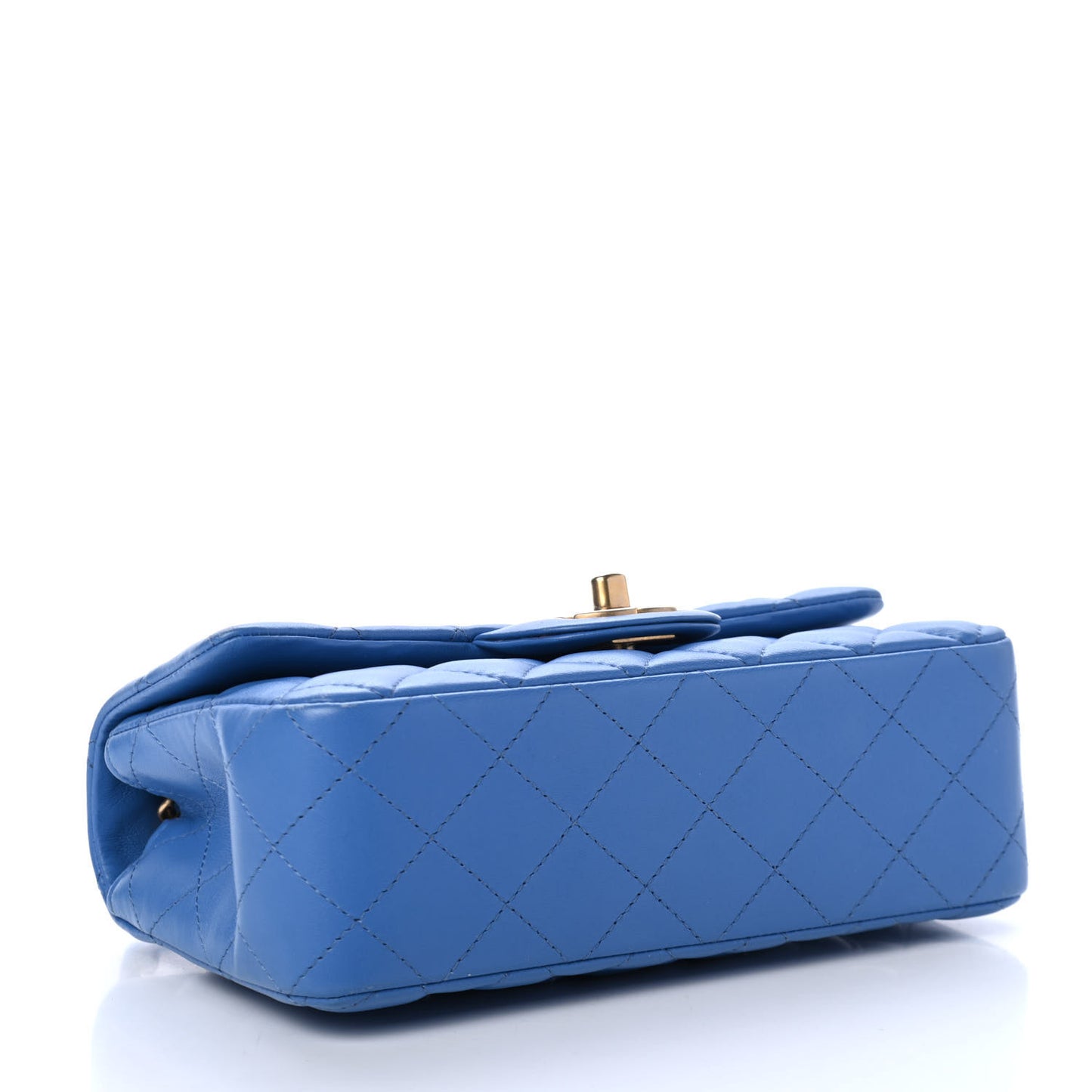 Lambskin Quilted Mini Rectangular Flap Blue