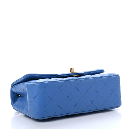 Chanel Lambskin Quilted Mini Rectangular Flap Blue 3 of 4