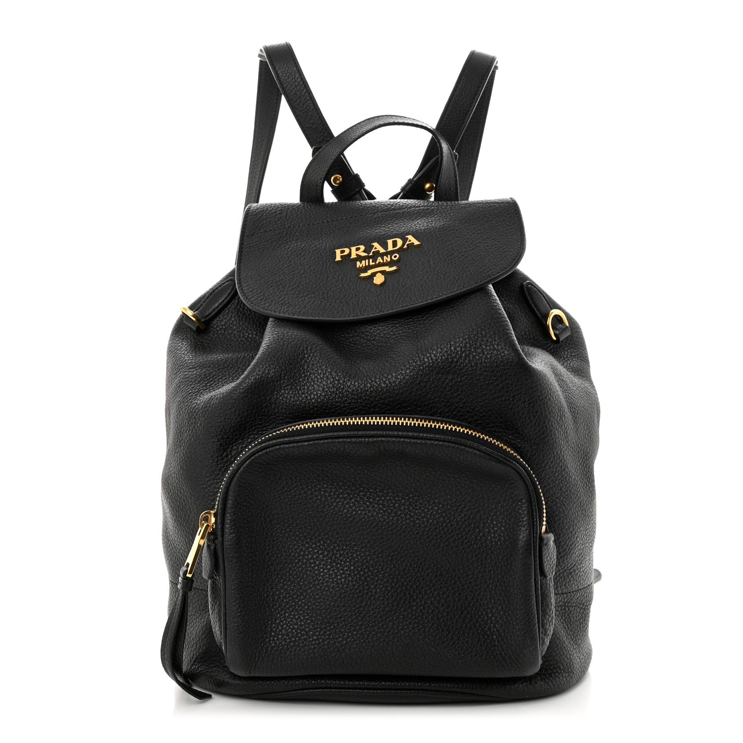 Prada Vitello Daino Backpack Black 1 of 10