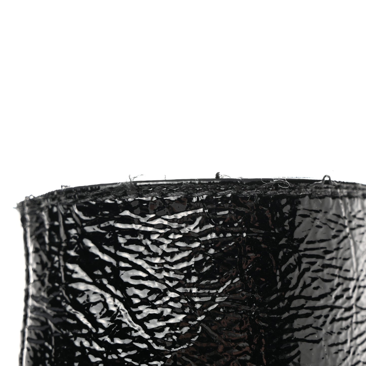 Crinkled Patent Knee Boots 35 Black