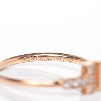 Tiffany 18K Rose Gold Diamond T Wire Ring 52 6 5 of 5