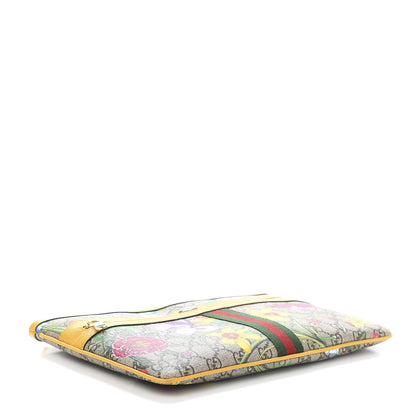 Gucci GG Supreme Monogram Flora Large Ophidia Pouch Clutch Beige Multicolor Crop 4 of 10