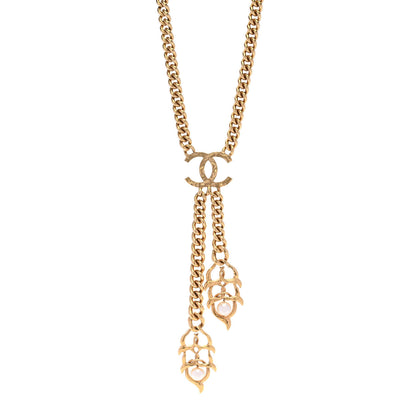 Chanel Metal Pearl CC Chain Necklace Gold 1 of 7