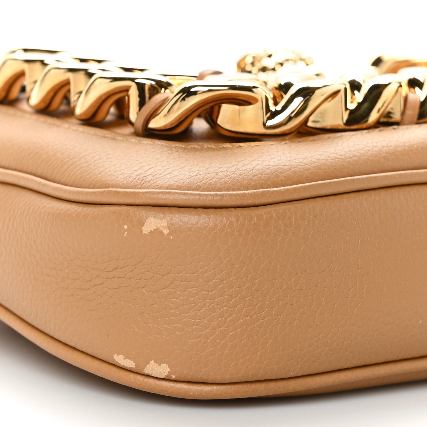 Calfskin La Medusa Small Chain Hobo Bag Brown