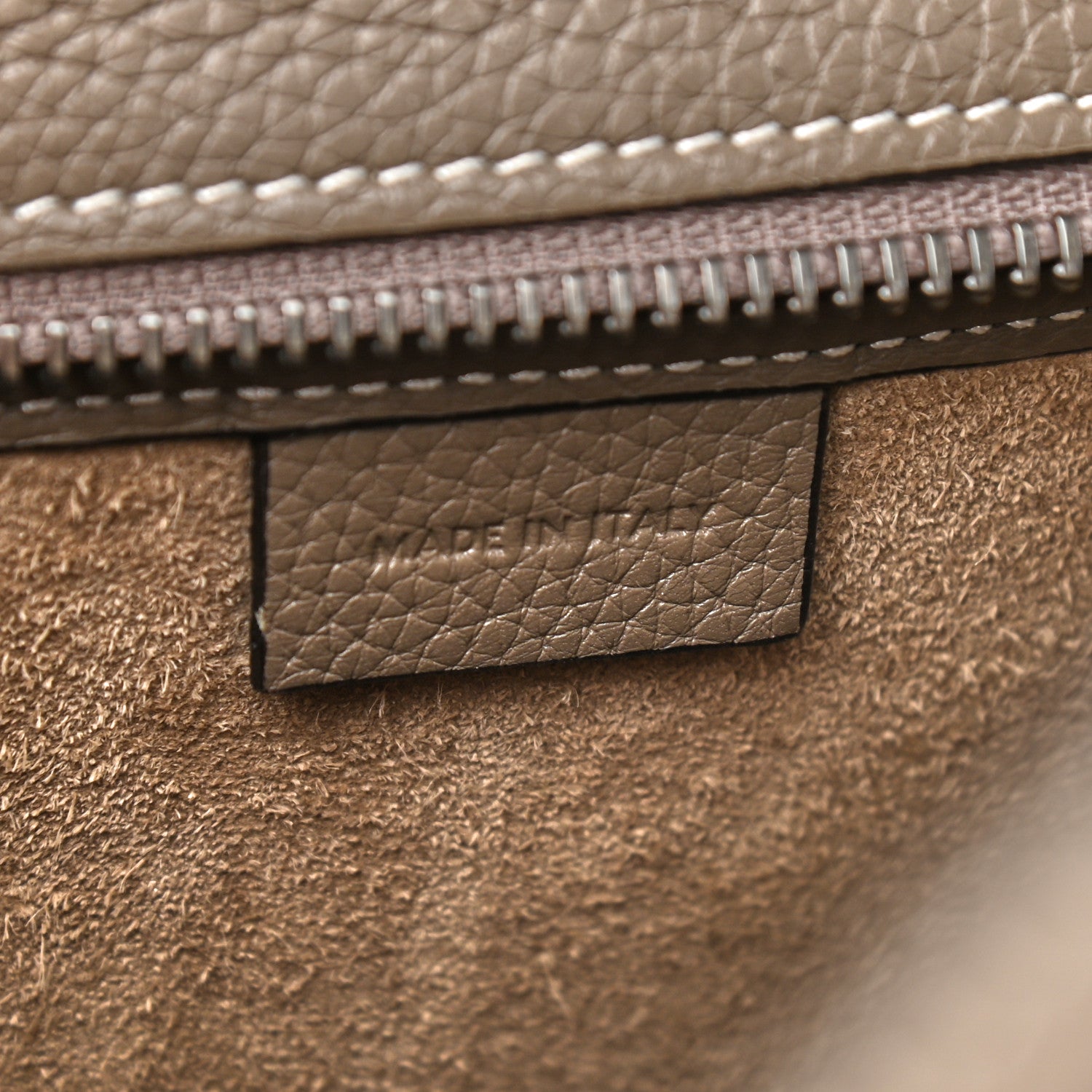 Celine Drummed Calfskin Nano Luggage Souris 7 of 9