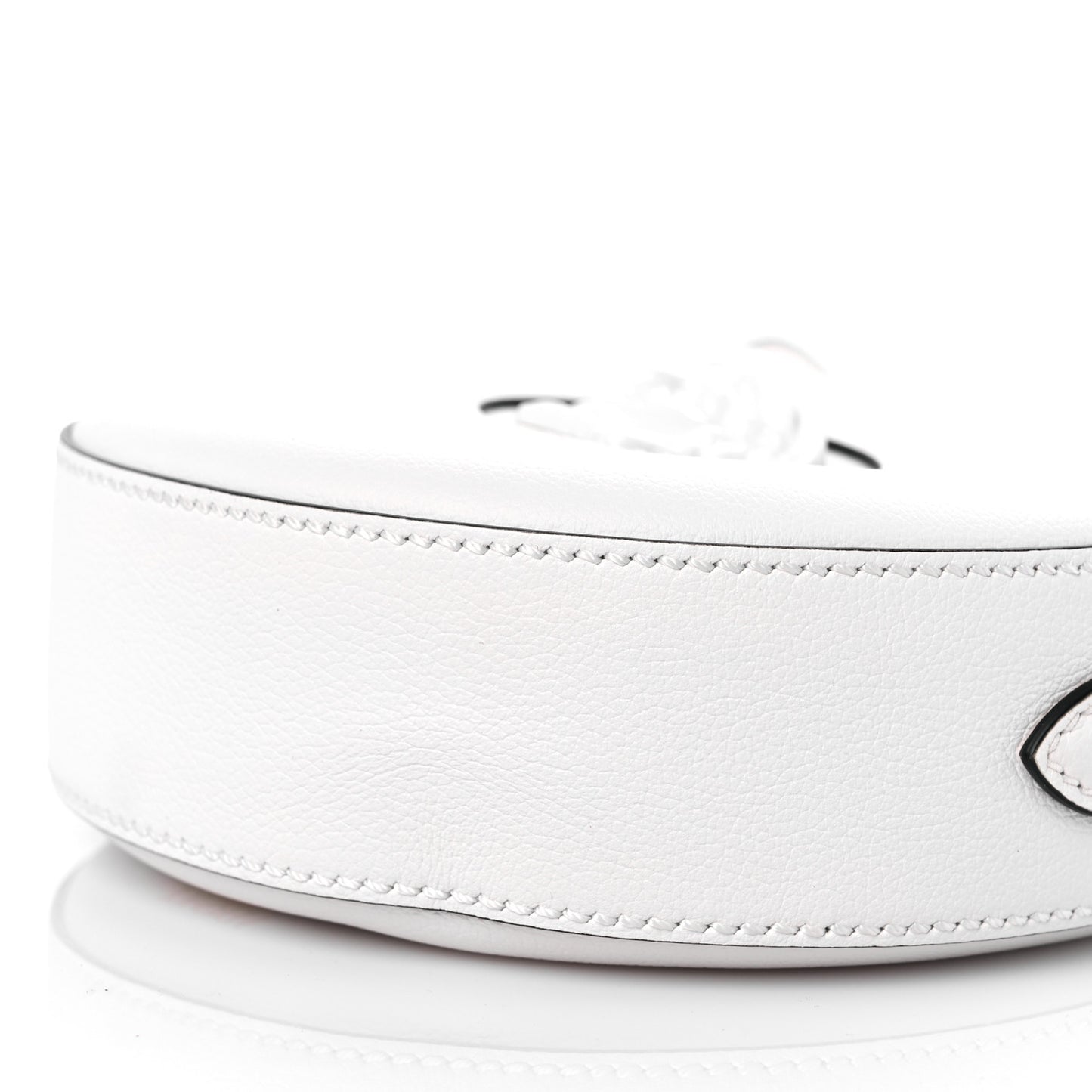 Calfskin La Medusa Round Camera Bag White