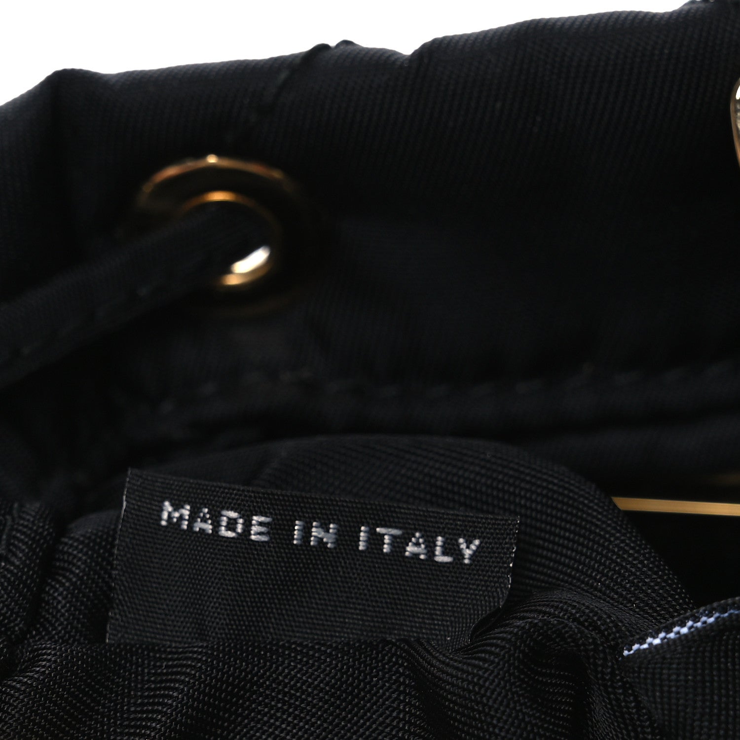 Prada Re-Nylon Quilted Metal Triangle Logo Mini Drawcord Pouch Shoulder Bag Black 7 of 12
