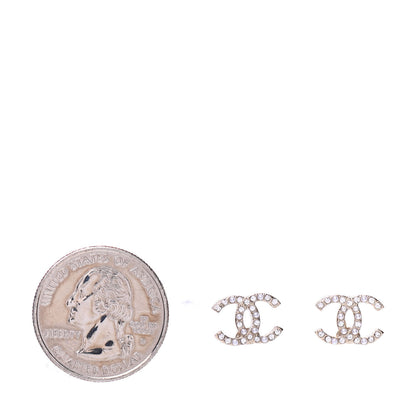 Chanel Pearl Crystal CC Earrings Gold 2 of 5